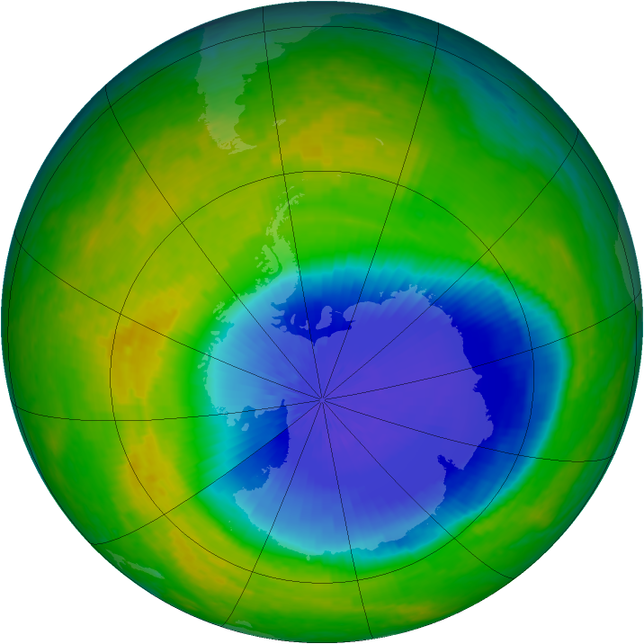Antarctic ozone map for 28 October 2004